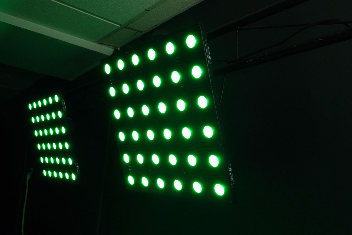(2) STAGE MATRIX 36 RGB DJ Blinder Lights + DMX Controller + LED Fogger