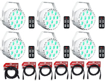 (6) RockPAR TRI White Par Lights + Remotes + (1) RDX3M25 + (5) RDX3M10 Cables