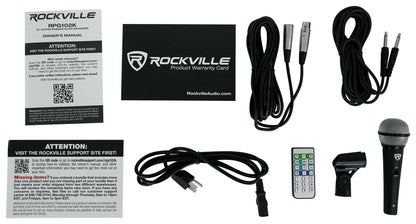 Rockville RPG102K Dual 10" Powered Speakers DJ PA System Bluetooth+Mic+Stands