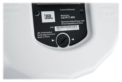 Pair JBL Control 67 P/T 6.5" 60w Commercial 70v White Pendant Speakers C67P/T-WH