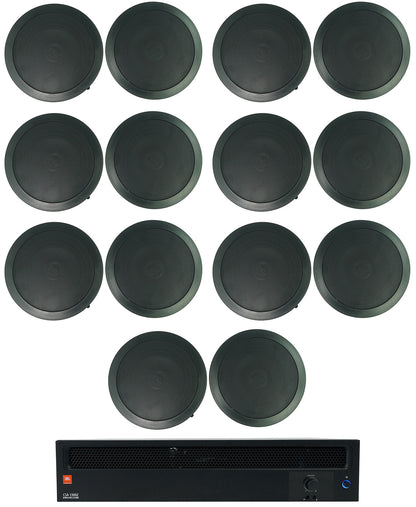 JBL CSA1300Z 70v Commercial Amplifier + (14) Black In-Ceiling Speakers CSA 1300Z