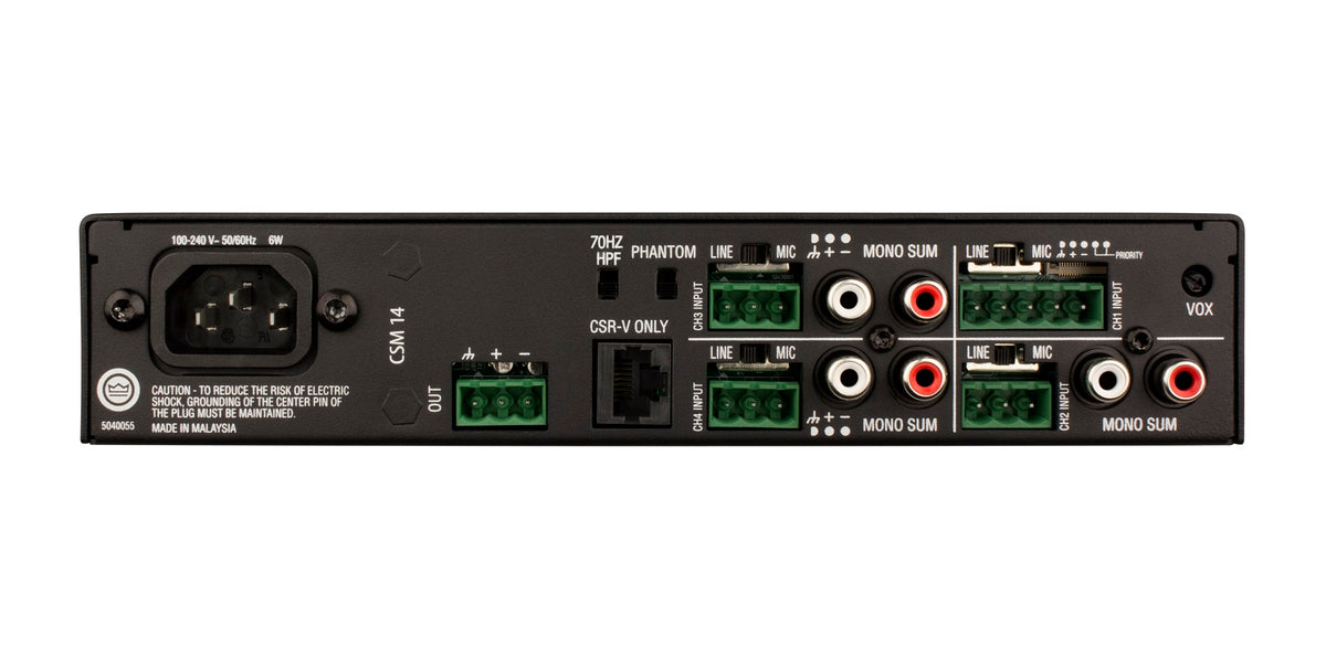JBL CSM14 4 Input-1 Output Fanless Commercial Mixer+Black Wall Volume Controller