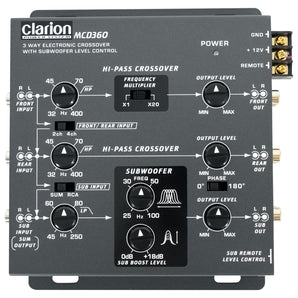 Clarion MCD360 3 Way Electronic Crossover 6 Channel, Bass Remote Car Audio