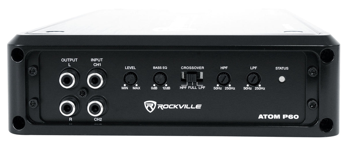 Rockville ATOM P60 4800 Watt Peak/1200w RMS 2 Channel Car/ATV Amplifier w Meter