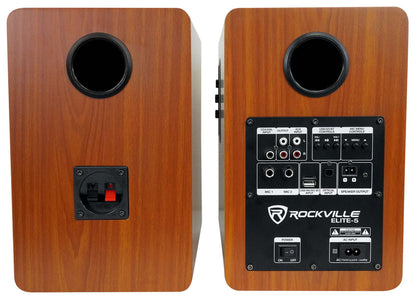 Rockville ELITE-5C Wood 800w Home Theater 5.25" Bluetooth Bookshelf Speakers
