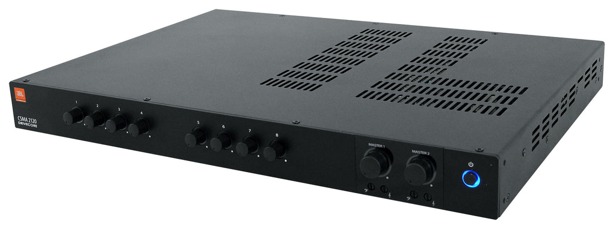 CSMA 2120 2x120W Amplifier + (4) White Column Line Array Speakers