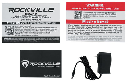 Rockville PPA52 Preamp Pro 1U Pre-Amplifier w/Bluetooth/USB/Computer Interface