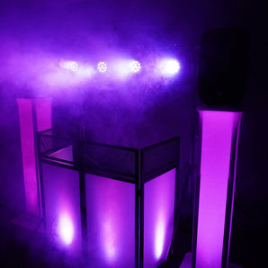 8) Rockville RockPAR TRI LED RGB Compact Par Can DJ DMX Wash Lights+Remote White