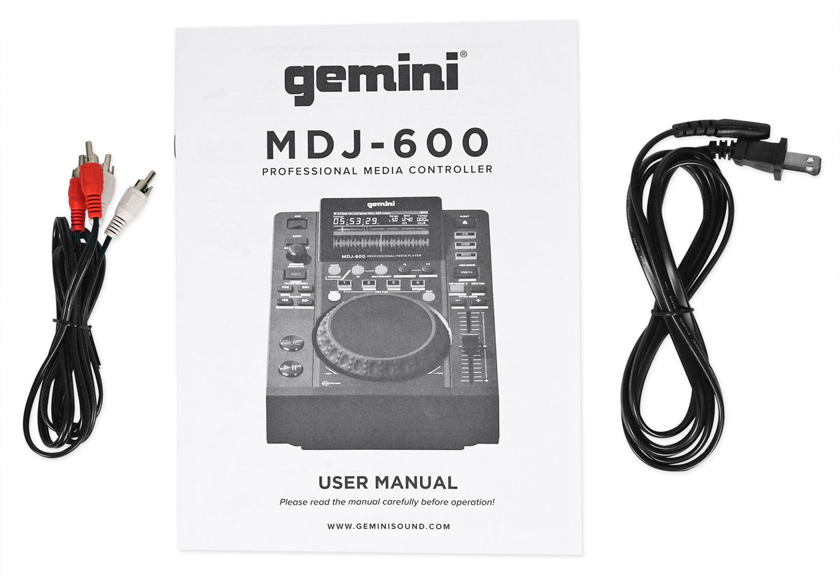 Gemini MDJ-600 Single Tabletop USB/CD Media Player DJ MIDI Controller w/4.3" LCD