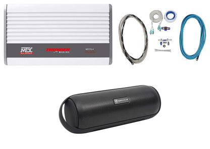 MTX WET75.4 400w RMS 4-Channel Marine Amplifier+Amp Kit+Speaker Boat/ATV/UTV/RZR