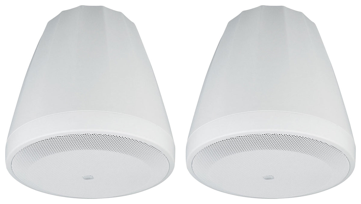 (2) JBL Control 64P/T 4" 30w Commercial 70v Hanging Pendant Speakers C64P/T-WH