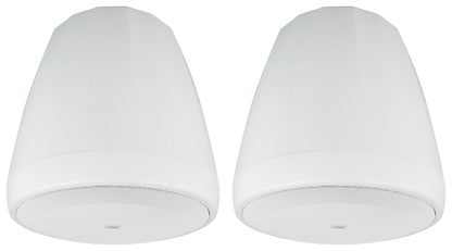 (2) JBL Control 67 P/T 6.5" 60w Commercial 70v White Pendant Speakers C67P/T-WH