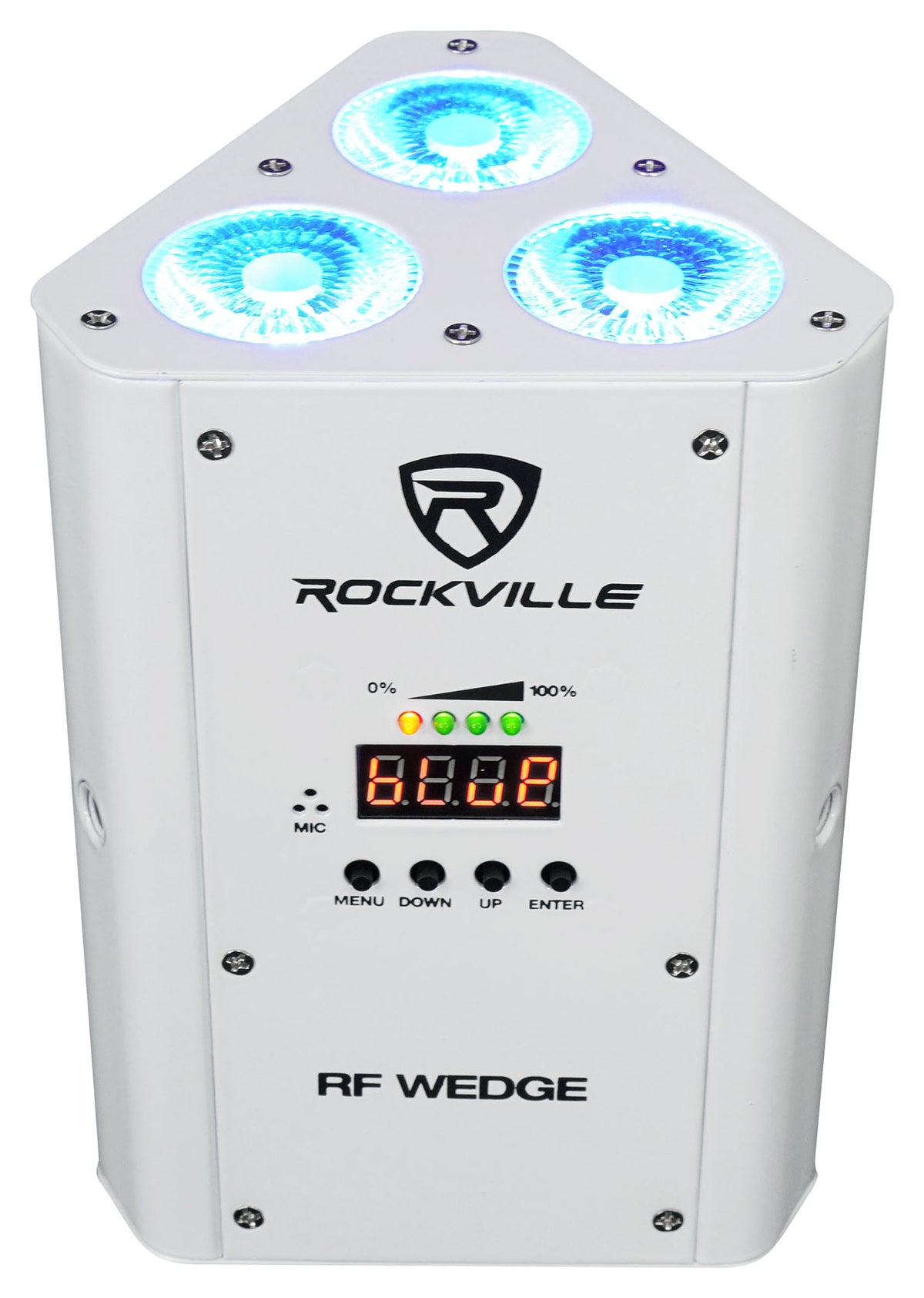 (4) RF WEDGE WHITE RGBWA+UV Wireless DMX Up Lights+384 Ch. Controller