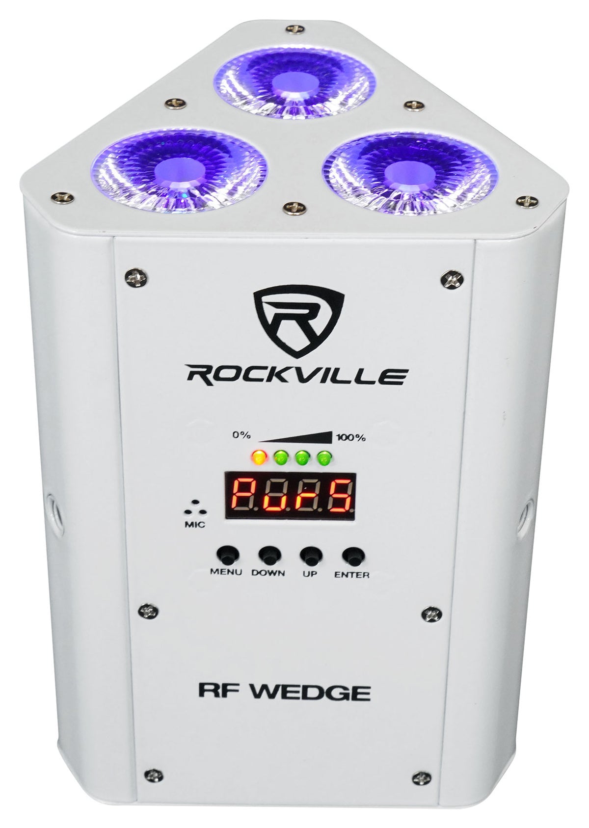 (4) RF WEDGE WHITE RGBWA+UV Wireless DMX Up Lights+384 Ch. Controller