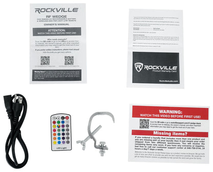 (6) RF WEDGE WHITE RGBWA+UV Wireless DMX Up Lights + ROCKFORCE W2 Controller