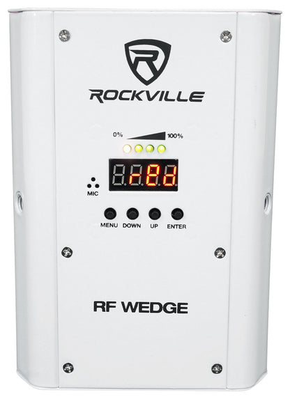 (8) RF WEDGE WHITE RGBWA+UV Battery Wireless DMX Up Lights+Controller