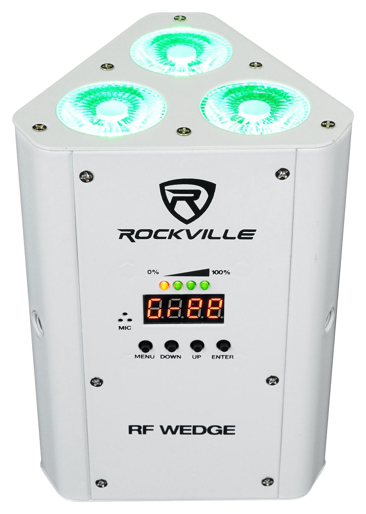 (8) RF WEDGE WHITE RGBWA+UV Battery Wireless DMX Up Lights+Controller