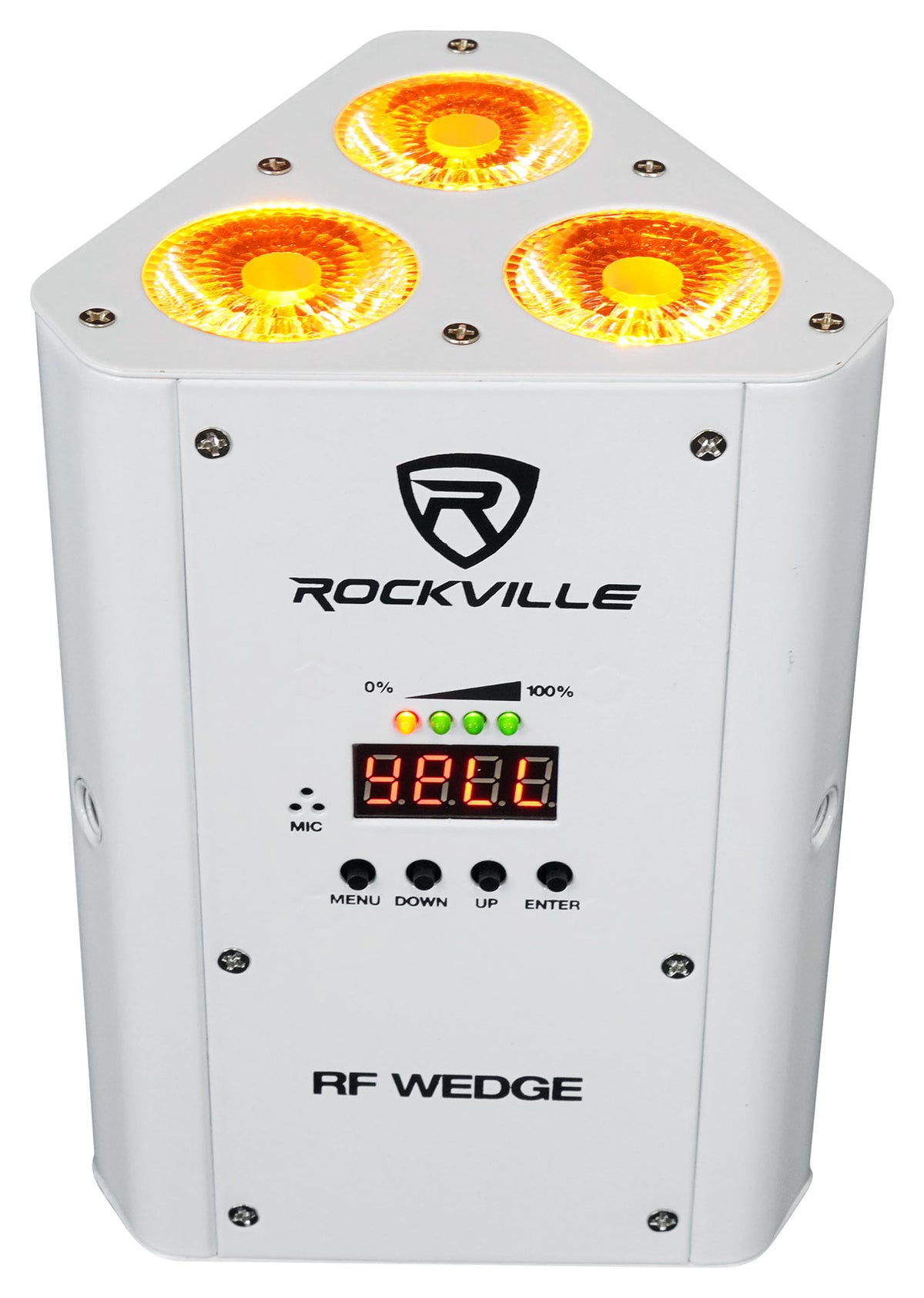 (8) RF WEDGE WHITE RGBWA+UV Battery Wireless DMX Up Lights+Controller