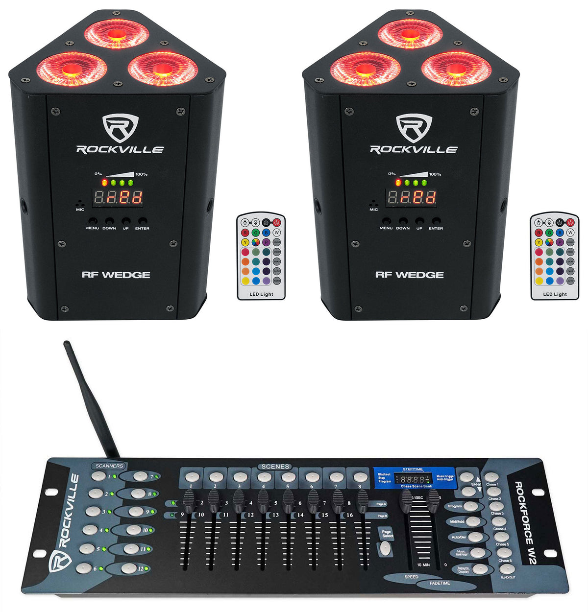 RF Wedge Black 2-Pack + ROCKFORCE W2 Controller Bundle
