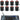 (8) Rockville RF WEDGE BLACK RGBWA+UV Battery Wireless DMX Up Lights+Controller