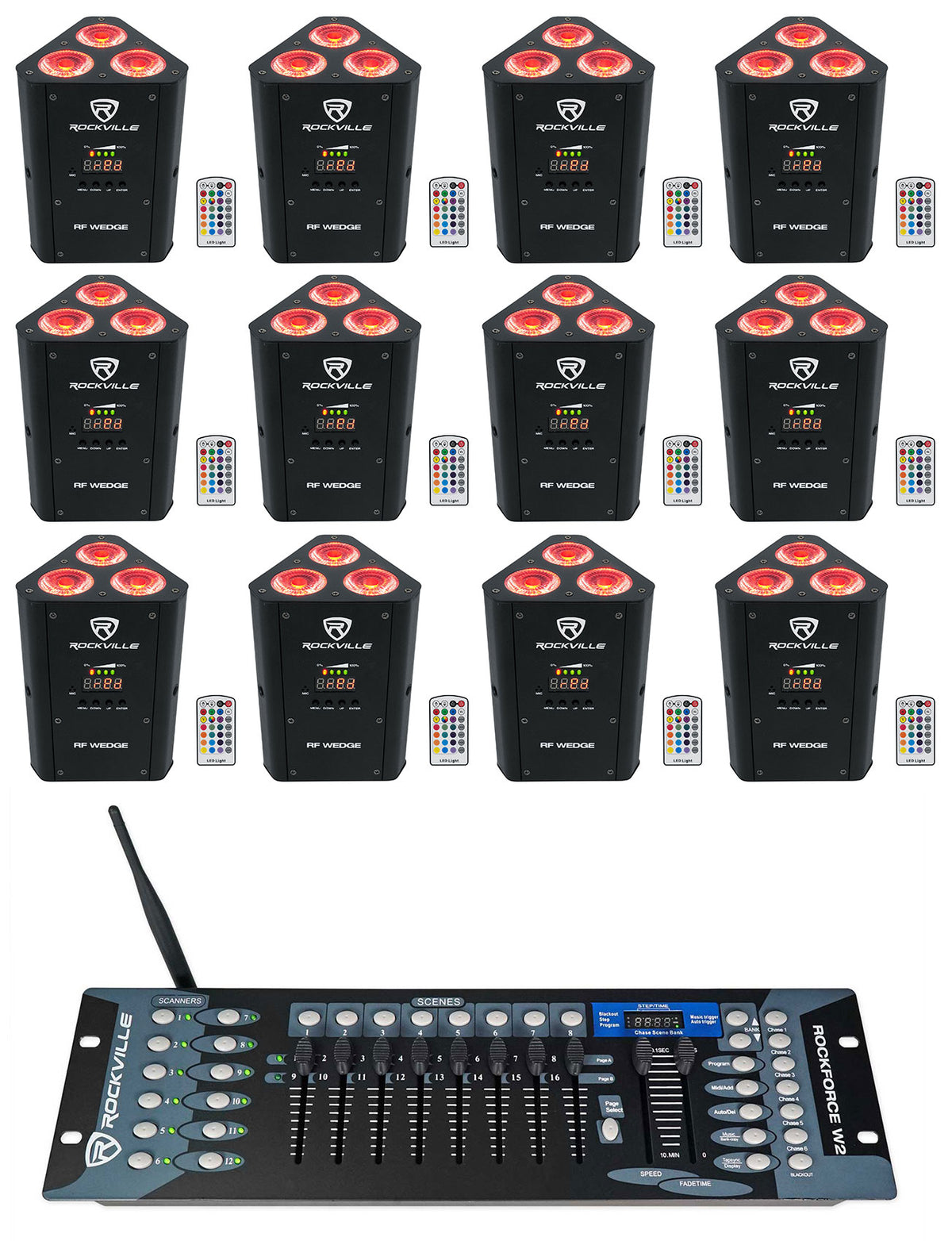 RF Wedge Black 12-Pack + ROCKFORCE W2 Controller Bundle