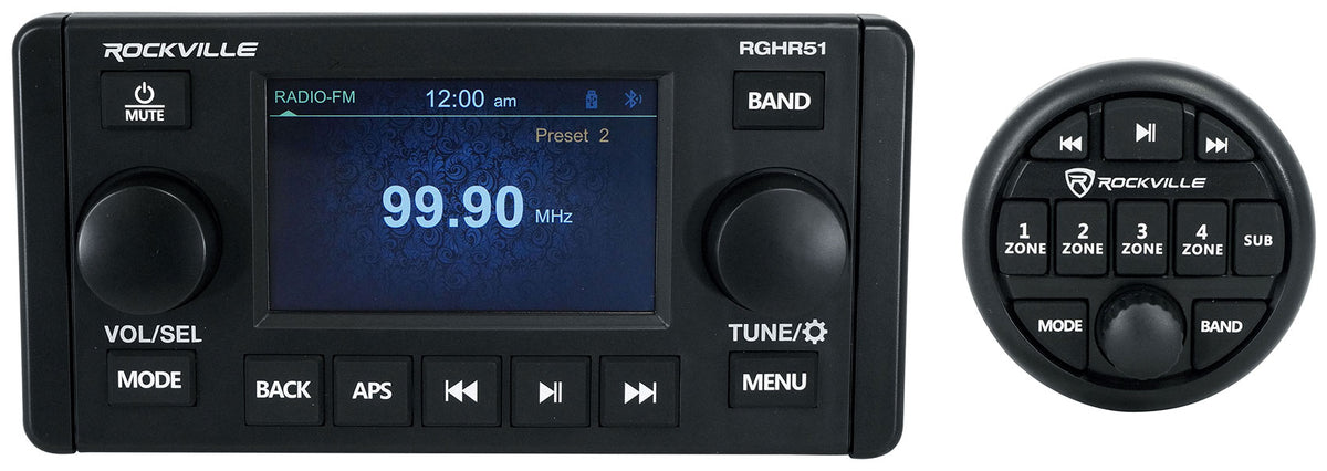 RGHR51 5 Zone Marine Receiver w/Bluetooth+6-Channel Amplifier+Remotes