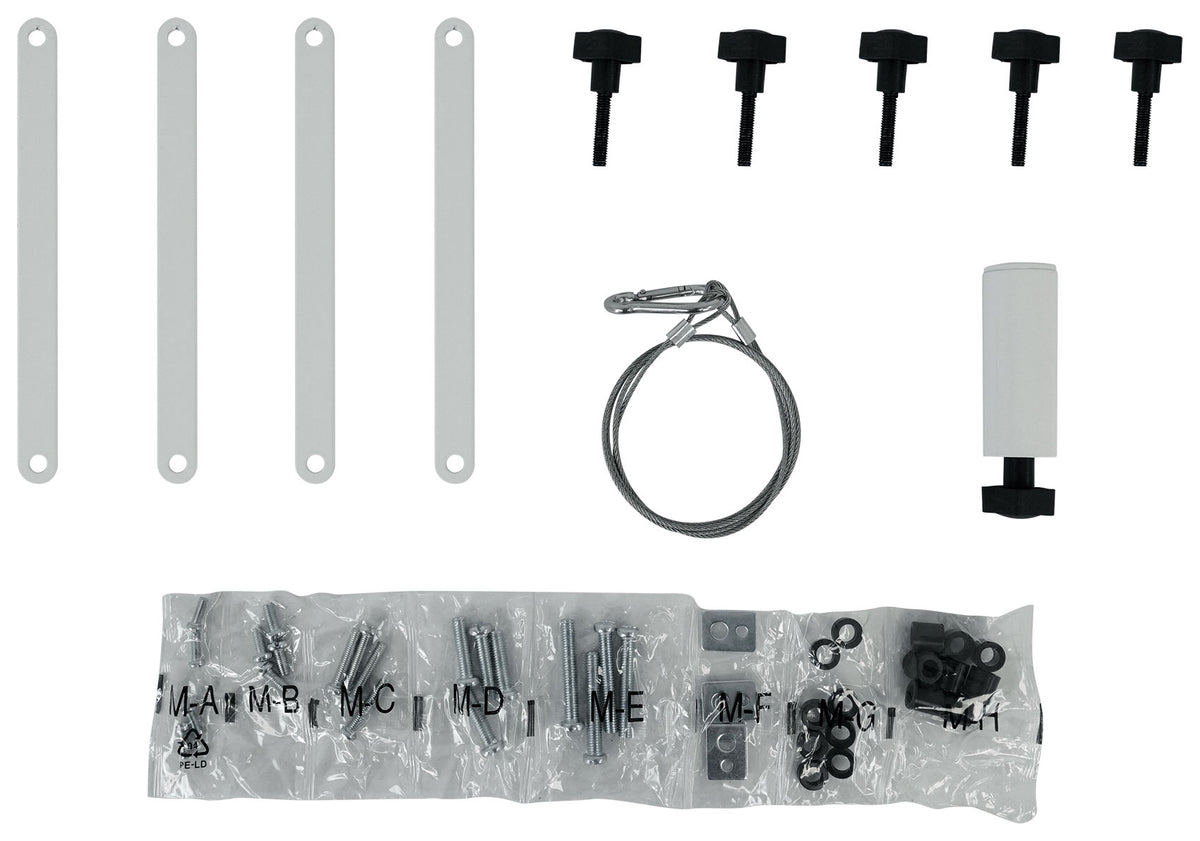 (1) Rockville RTP33-TV White/Black Totem DJ Speaker/Lighting Stand w/ TV Mount