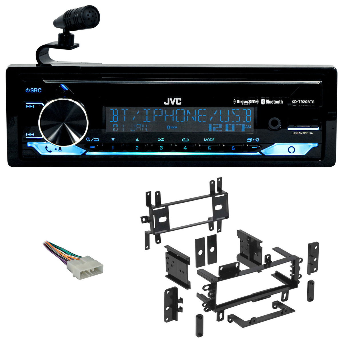 KD-T920BTS CD Receiver & Install Kit for 1987-1995 Jeep Wrangler YJ