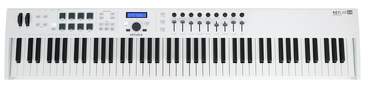 Arturia KeyLab Essential 88-Key USB MIDI Keyboard Controller in White+Software