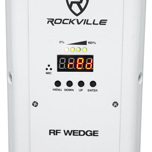 Rockville RF WEDGE WHITE RGBWA+UV Battery Wireless DMX DJ Par Up Light+RF Remote