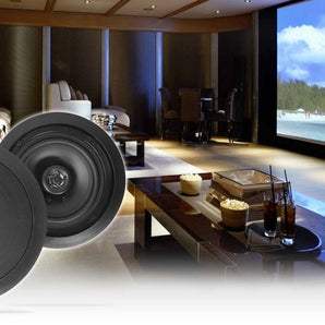 Pair Rockville HC85-16 Black 8" 700 Watt In-Ceiling Home Theater Speakers 16 Ohm