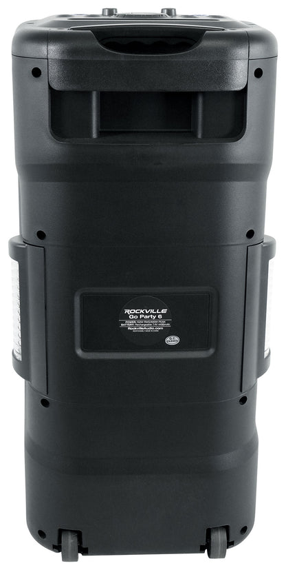 Rockville Go Party 6 Dual 6.5" Portable LED Party Bluetooth Speaker Mic Input