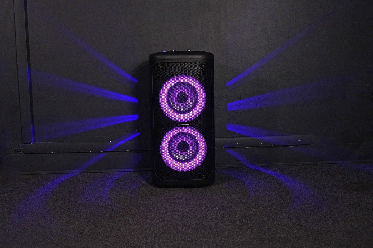 Rockville Go Party 6 Dual 6.5" Portable LED Party Bluetooth Speaker Mic Input