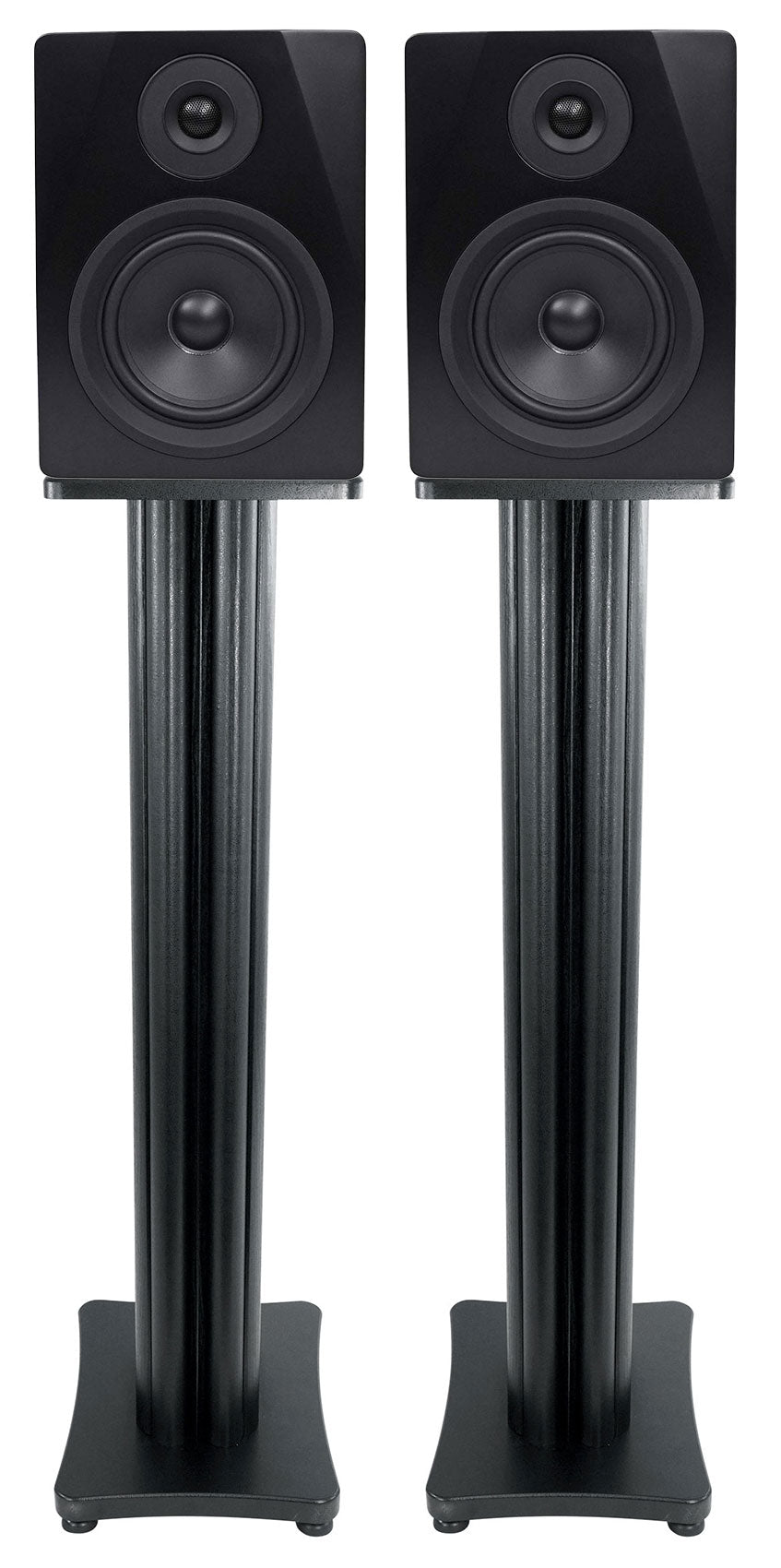 (2) APM5B 5.25" USB Studio Monitor Speakers + 36" Black Premium Stands