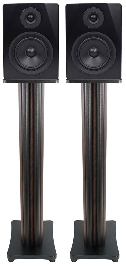 (2) APM5B 5.25" USB Studio Monitor Speakers + 36" Dark Wood Premium Stands