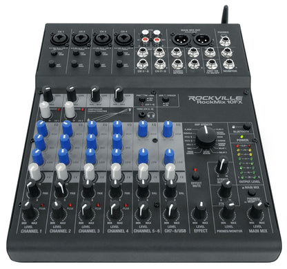Rockville ROCKMIX 10FX 10 Chan Mixer USB Computer Recording Interface+Effects