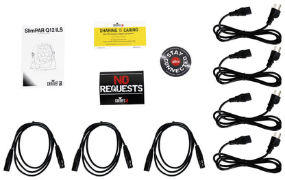 Chauvet DJ SlimPACK Q12 ILS (4) SlimPAR Q12 ILS RGBA Lights+DMX Cables+Carry Bag