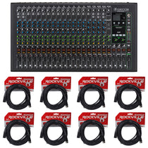 Mackie ONYX24 24-Channel Mixer USB/Bluetooth+Audio Technica Mic+(8) XLR Cables