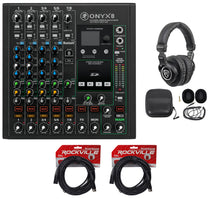 Mackie ONYX8 8-Channel Mixer w/ USB/3-Band EQ+Bluetooth+Headphones+XLR Cables