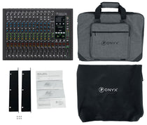 Mackie ONYX16 16-Channel Analog Mixer w/USB/EQ/Bluetooth+Bag+Cover+Rack Kit