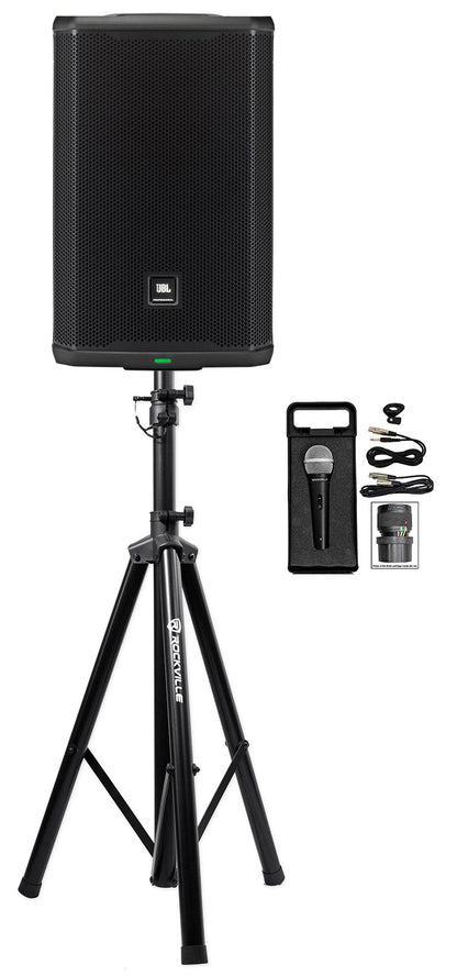 JBL PRX908 8" 1000w RMS Powered 2-Way DJ PA Speaker w/ DSP+Stand+Microphone