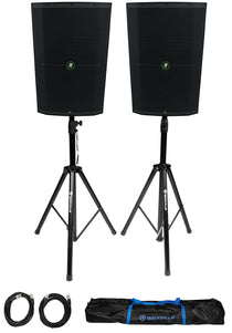 (2) Thump215XT PA Speakers with Stands, Cables, and Bag