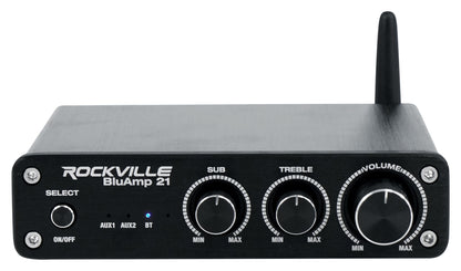 Rockville BLUAMP 21 BLACK 2.1 Channel Bluetooth Home Audio Amplifier Receiver