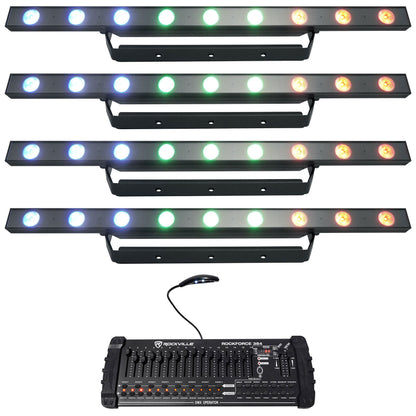 (4) COLORband H9 ILS Strip Lights w/Chase Effect/Blinder+DMX Controller