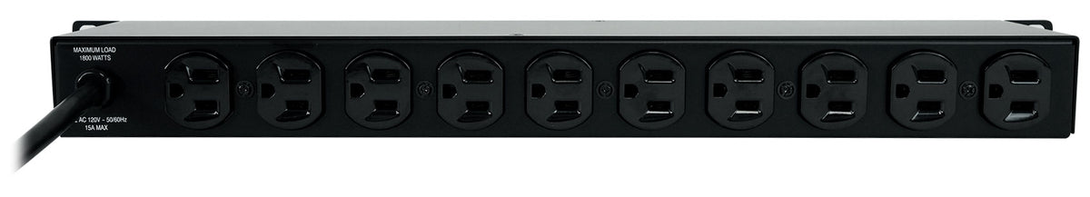 Furman D10-PFP 1U 15A Rackmount Pro DJ Power Strip w/ 10 Outlets