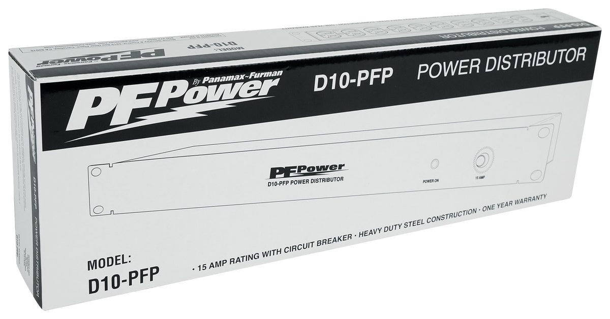 Furman D10-PFP 1U 15A Rackmount Pro DJ Power Strip w/ 10 Outlets