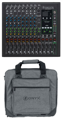 Mackie ONYX12 12-Channel Analog Mixer w/USB/3-Band EQ/Bluetooth+Carry Bag