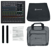 Mackie ONYX12 12-Channel Analog Mixer w/USB/EQ/Bluetooth+Bag+Cover+Rack Kit