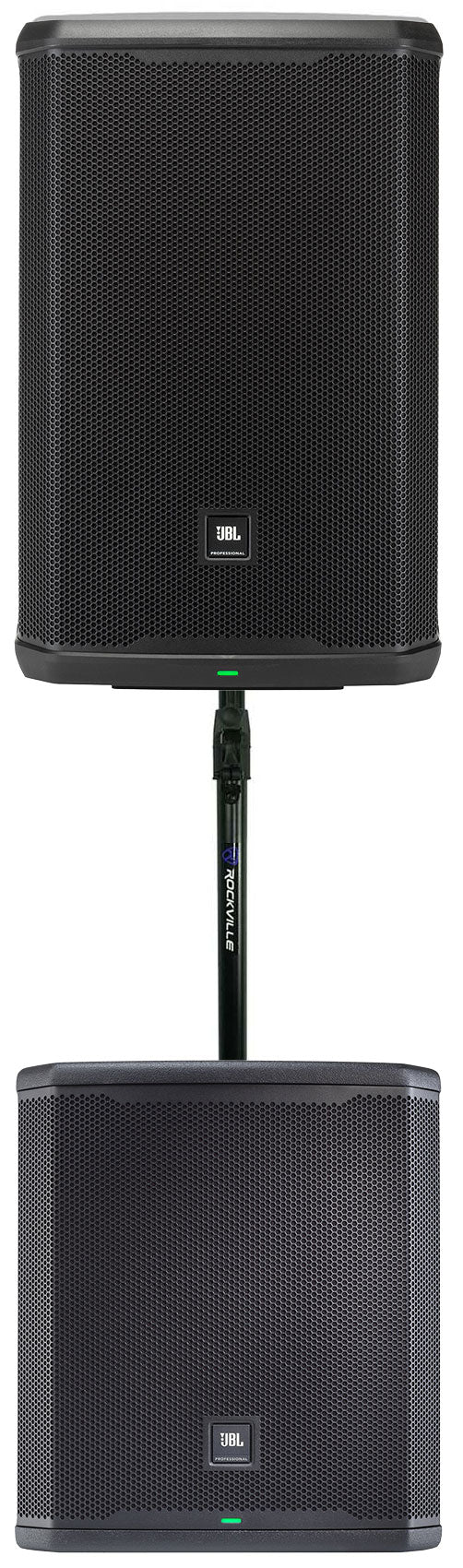 JBL PRX915 15" 1000w RMS Powered DJ PA Speaker w/ DSP+15" Subwoofer+Pole Mount