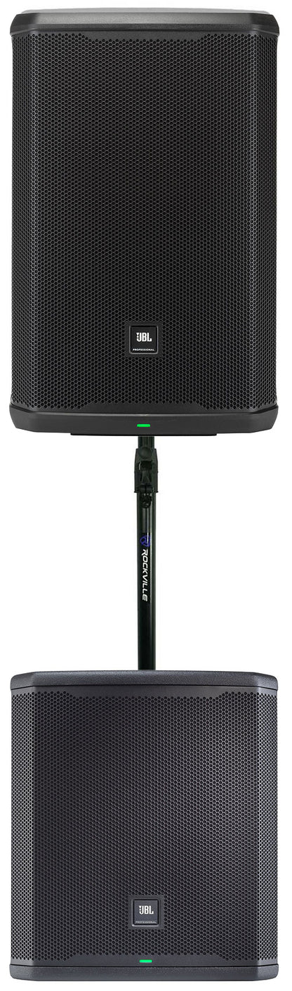 JBL PRX915 15" 1000w RMS Powered DJ PA Speaker w/ DSP+15" Subwoofer+Pole Mount